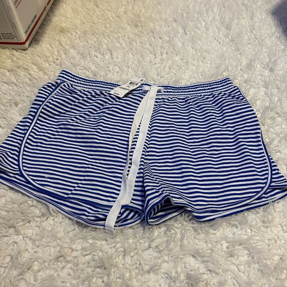 50%offw❤️ NWT Style & Co Cobalt Stripe Pull On Lounge Shorts Size PM S1